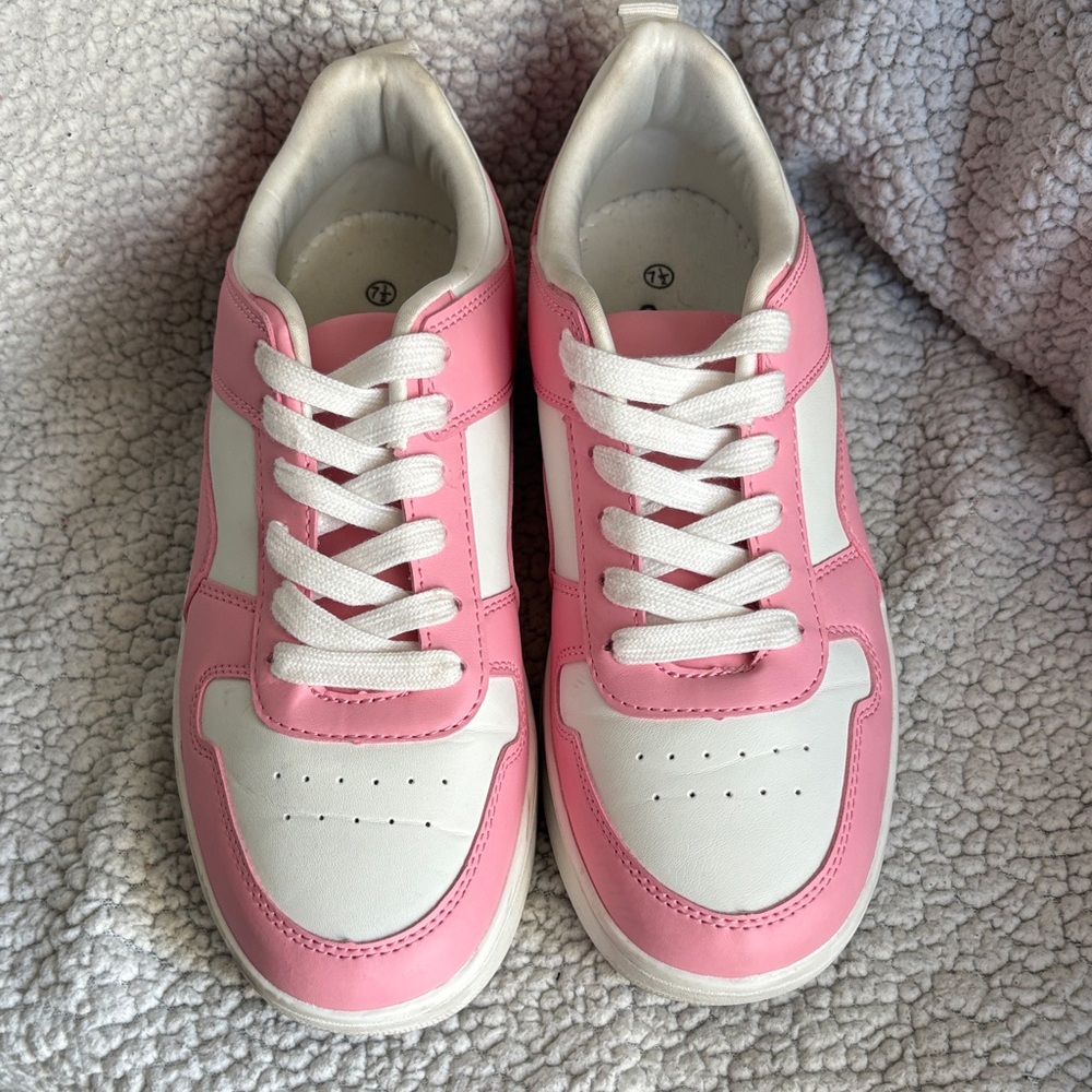 Women's Pink and White Sneakers